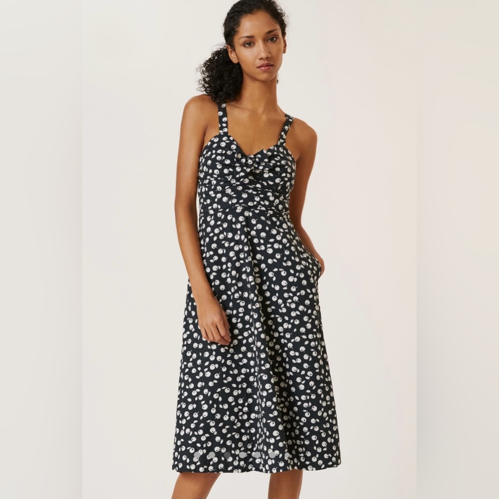 Anthropologie Black and White Midi Dress